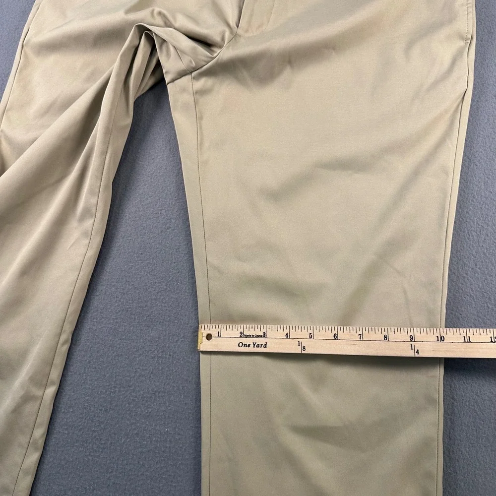 Slazenger Mens Golf Pants Khaki Tan Flat Front Stretch W38 L30 Performance
